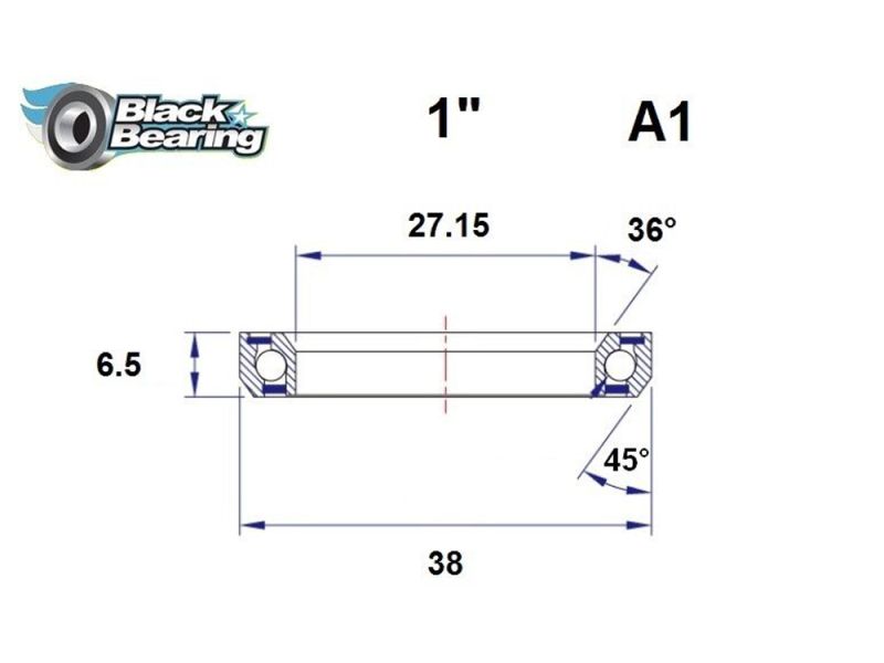 Black Bearing Steuersatzlager (27.15x38x6.5mm | 36 /45)
