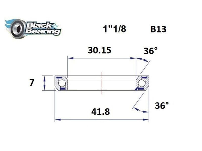 Black Bearing Steuersatzlager (30.15x41.8x7mm | 36 /36)
