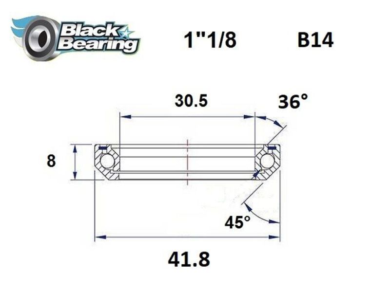 Black Bearing Steuersatzlager (30.5x41.8x8mm | 36 /45)