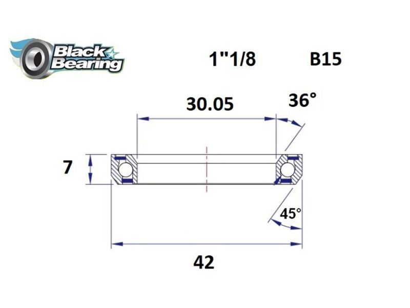 Black Bearing Steuersatzlager (30.05x42x7mm | 36 /45)