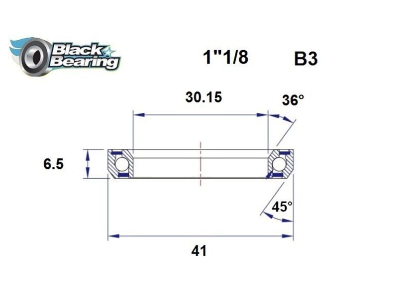 Black Bearing Steuersatzlager (30.15x41x6.5mm | 36 /45)