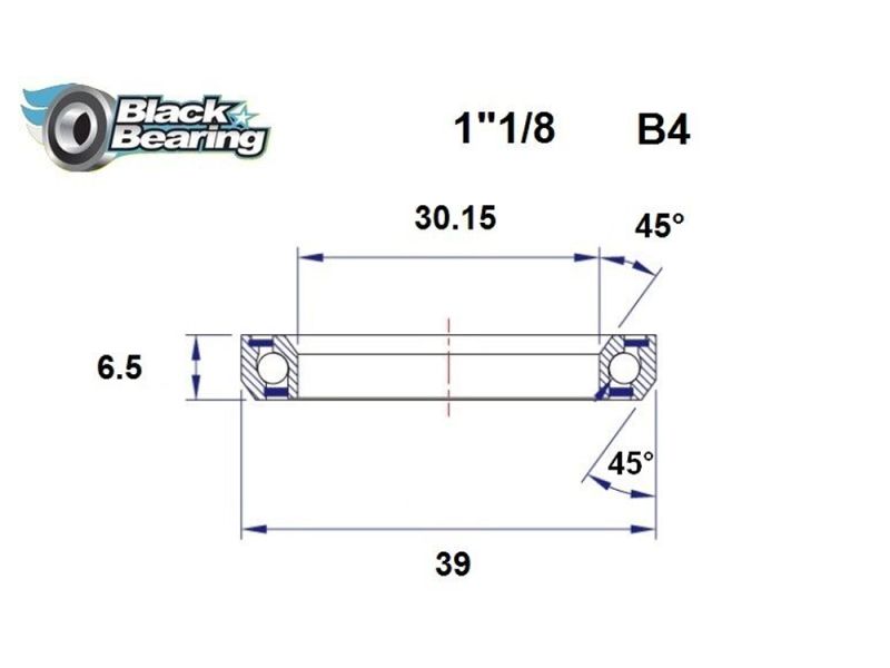Black Bearing Steuersatzlager (30.15x39x6.5mm | 45 /45)