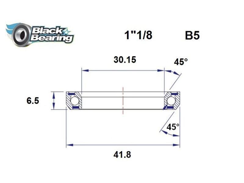 Black Bearing Steuersatzlager (30.15x41.8x6.5mm | 45 /45)