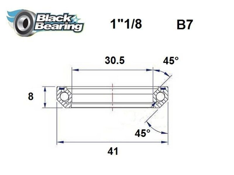 Black Bearing Steuersatzlager (30.5x41.8x8mm | 45 /45)