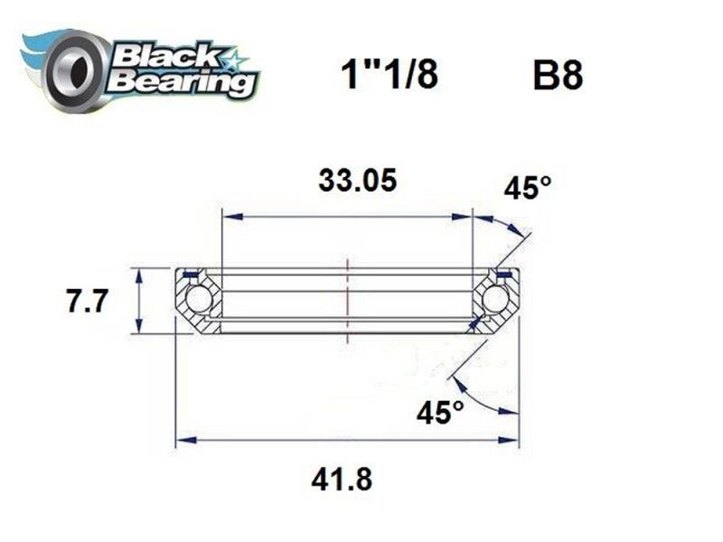 Black Bearing Steuersatzlager (30.5x41.8x7.7mm | 45 /45)
