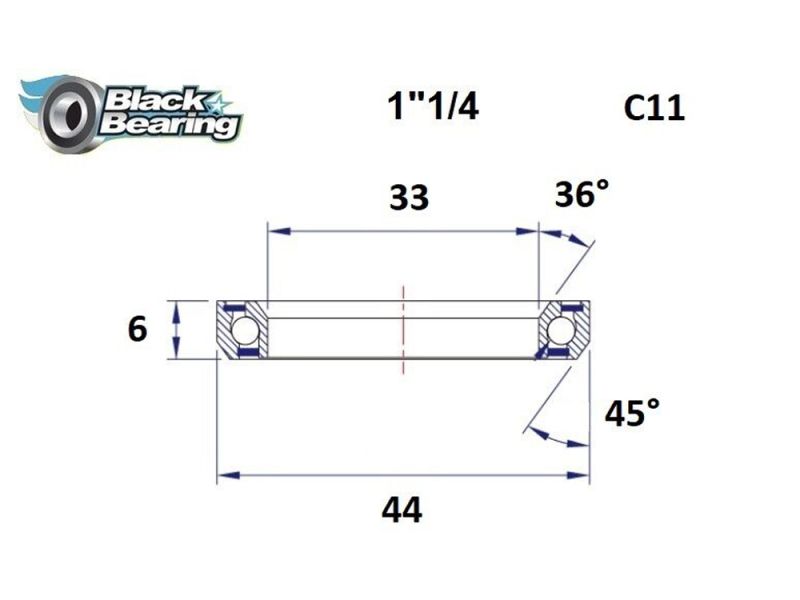 Black Bearing Steuersatzlager (33x44x6mm | 36 /45)