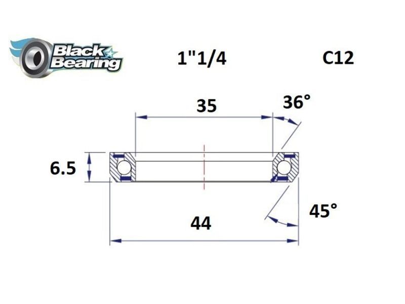 Black Bearing Steuersatzlager (35x44x5.5mm | 36 /45)