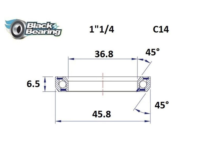 Black Bearing Steuersatzlager (36.8x45.8x6.5mm | 45 /45)