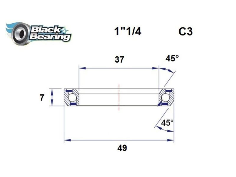 Black Bearing Steuersatzlager (37x49x7mm | 45 /45)