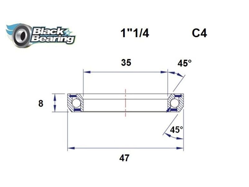 Black Bearing Steuersatzlager (35x47x8mm | 45 /45)