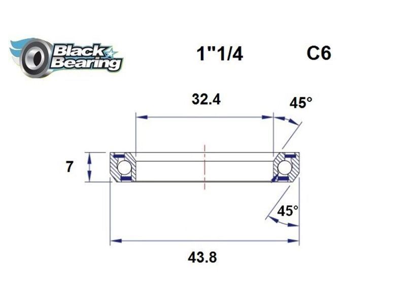 Black Bearing Steuersatzlager (32.4x43.8x7mm | 45 /45)