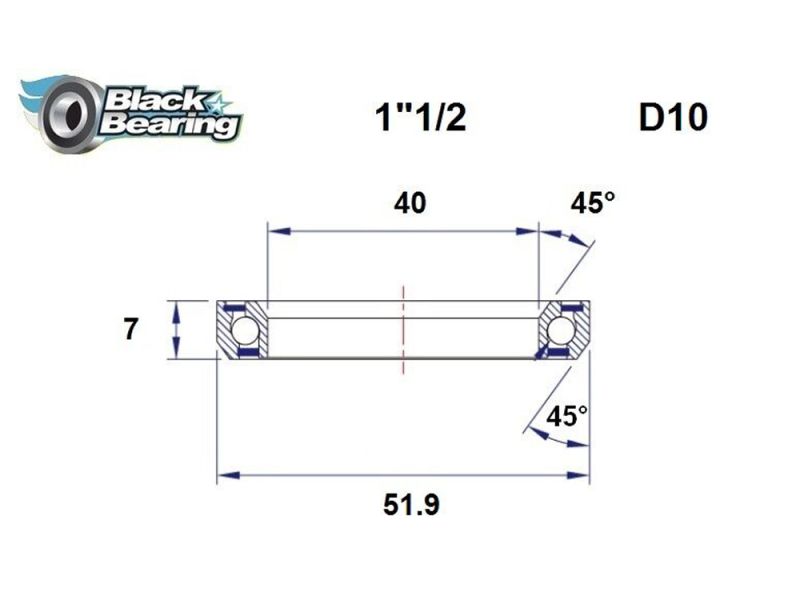 Black Bearing Steuersatzlager (40x51.9x7mm | 45 /45)