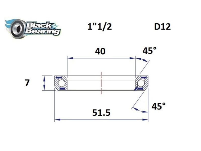 Black Bearing Steuersatzlager (40x51.5x7mm | 45 /45)