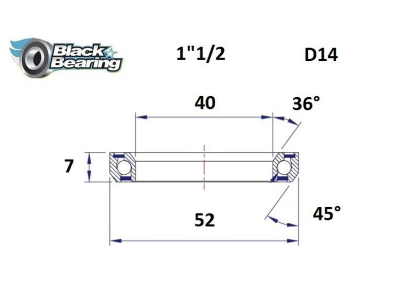 Black Bearing Steuersatzlager (40x52x7mm | 36 /45)
