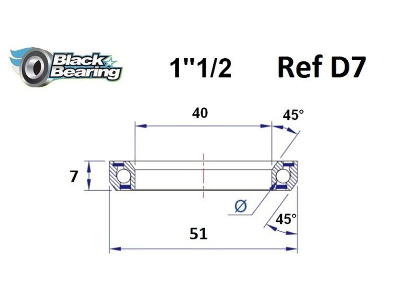 Black Bearing Steuersatzlager (40x51x7mm | 45 /45)