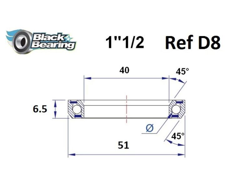 Black Bearing Steuersatzlager (40x51x6.5mm | 36 /45)