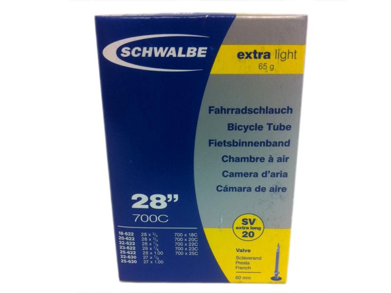 Schwalbe Extra-Light Bicycle Tube (18-23/622 | SV20-60)