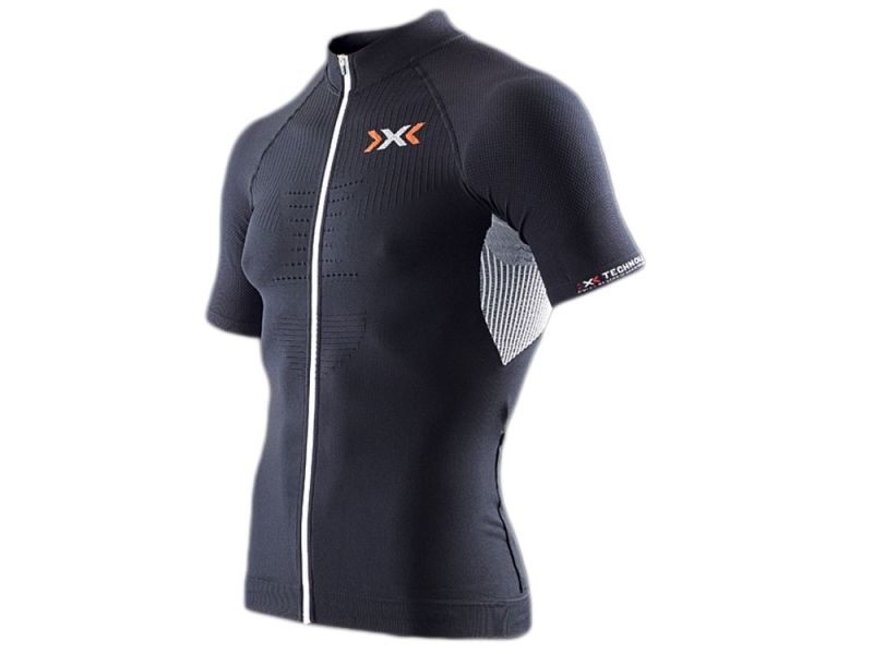 X-Bionic The Trick Full Zip cycling jersey men (black / white)