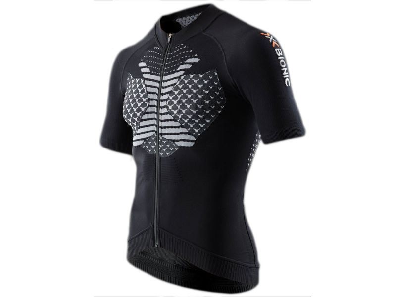 X-Bionic Twyce Full Zip cycling jersey (black / white)