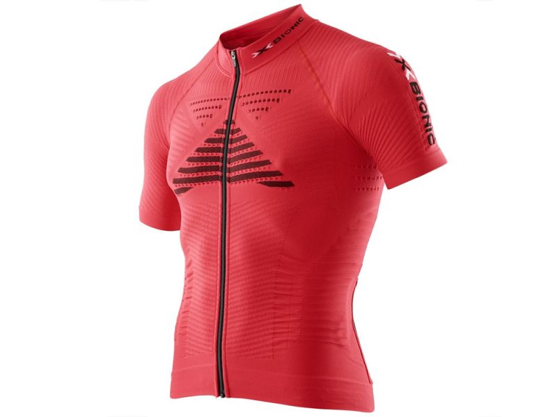X-Bionic Effektor Biking Full Zip cycling jersey (red / black)