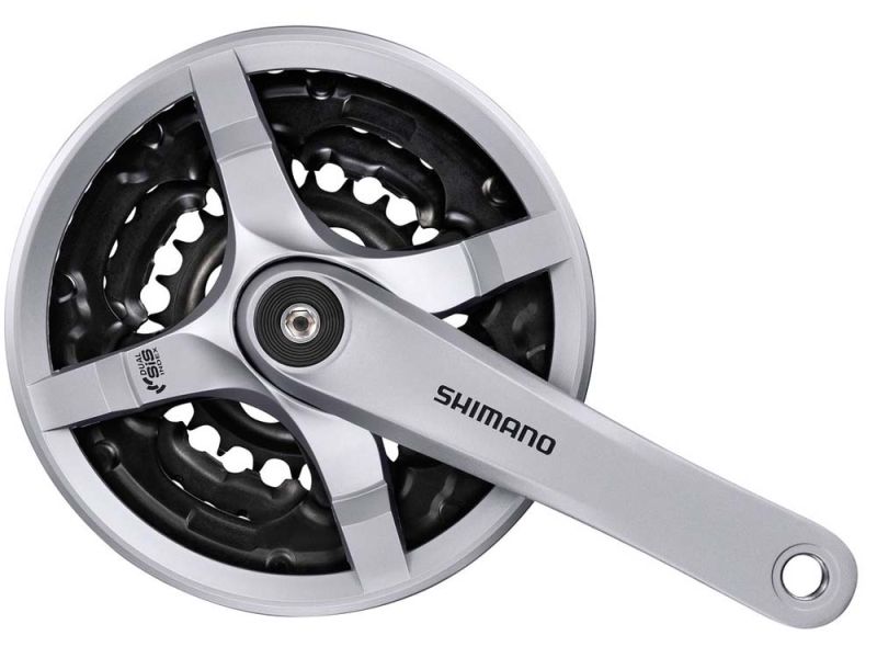 Shimano FC-TY501 Kettenradgarnitur (6/7/8-fach | 24/34/42 Zähne | 175mm | silber | mit KSS)