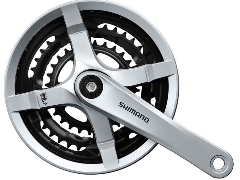 Shimano FC-TY501 Kettenradgarnitur (6/7/8-fach | 28/38/48 Zähne | 175mm | silber | mit KSS)