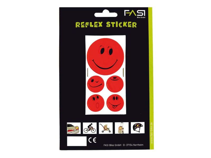 Fasi Smily Reflexaufkleber (orange | 1x Ø5cm | 4x Ø2,5cm)