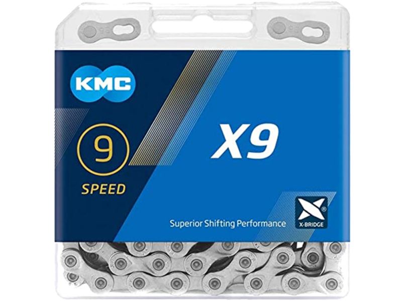 KMC X9 Fahrradkette (114 Glieder | 9-fach | silber)