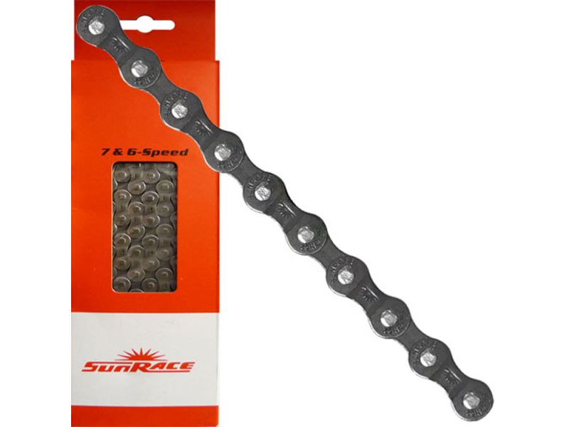 Sunrace Fahrradkette (116 Glieder | 7-fach | grau)
