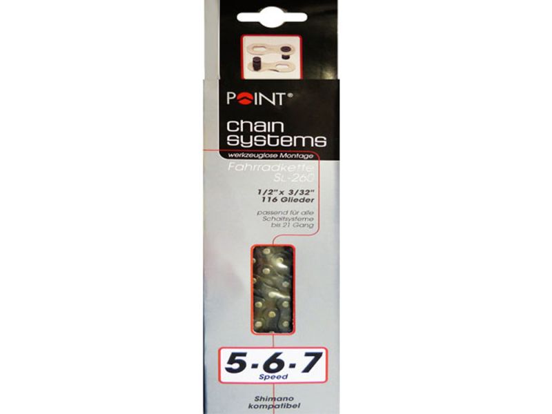 Point Fahrradkette (116 Glieder | 21 Gang | braun)