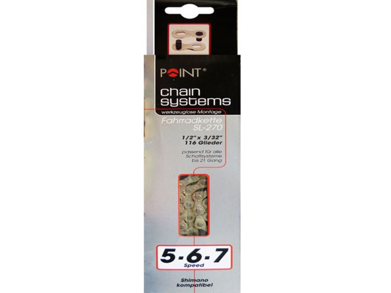 Point Fahrradkette (116 Glieder | 21 Gang | silber)