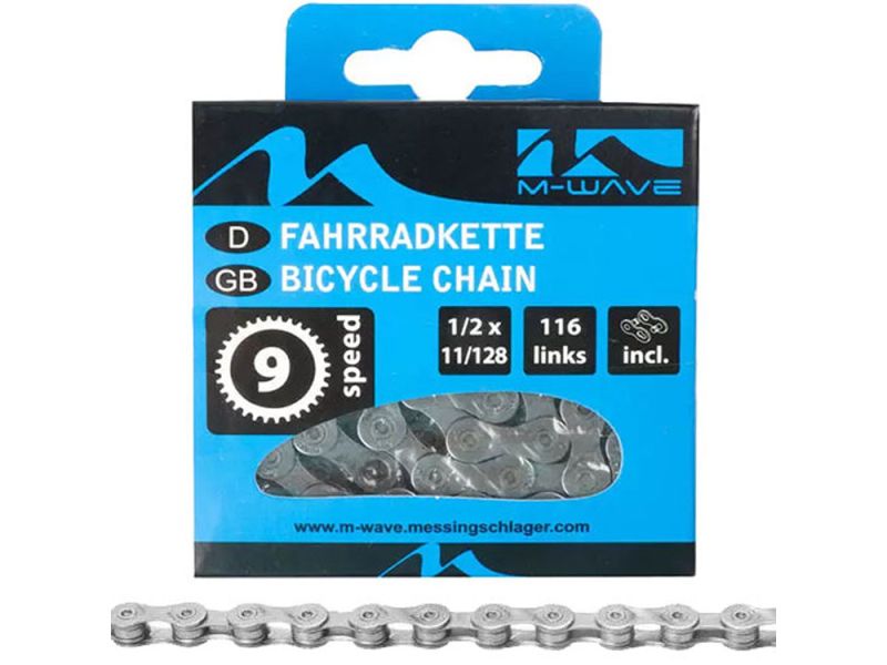 M-Wave Fahrradkette (116 Glieder | 9-fach | grau)