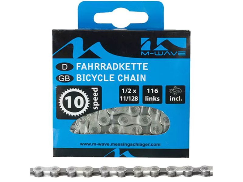 M-Wave Fahrradkette (116 Glieder | 10-fach | grau)