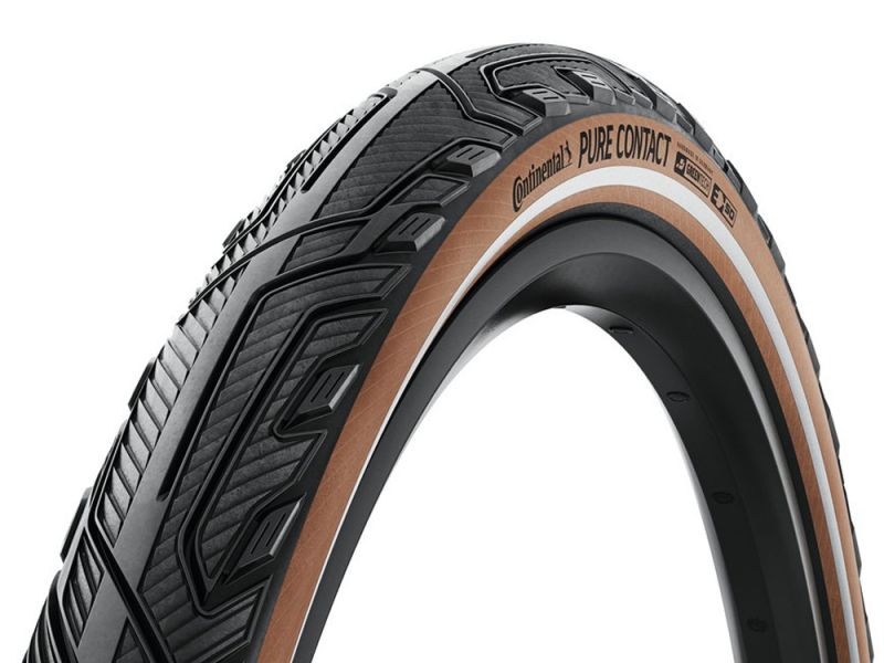 Continental Pure Contact Faltreifen (28" | 1,75" | 47-622 | Reflex | E50 | schwarz / braun)