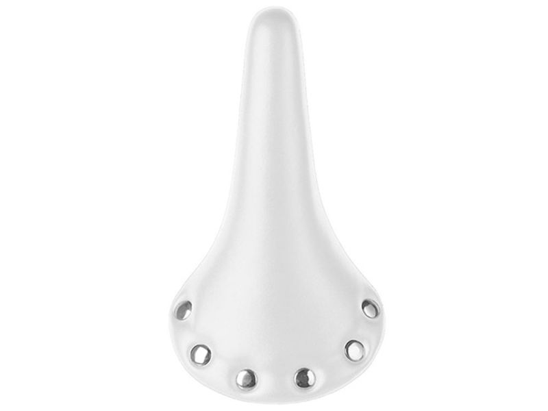 Messingschlager Fahrradsattel mit Nieten (weiß)