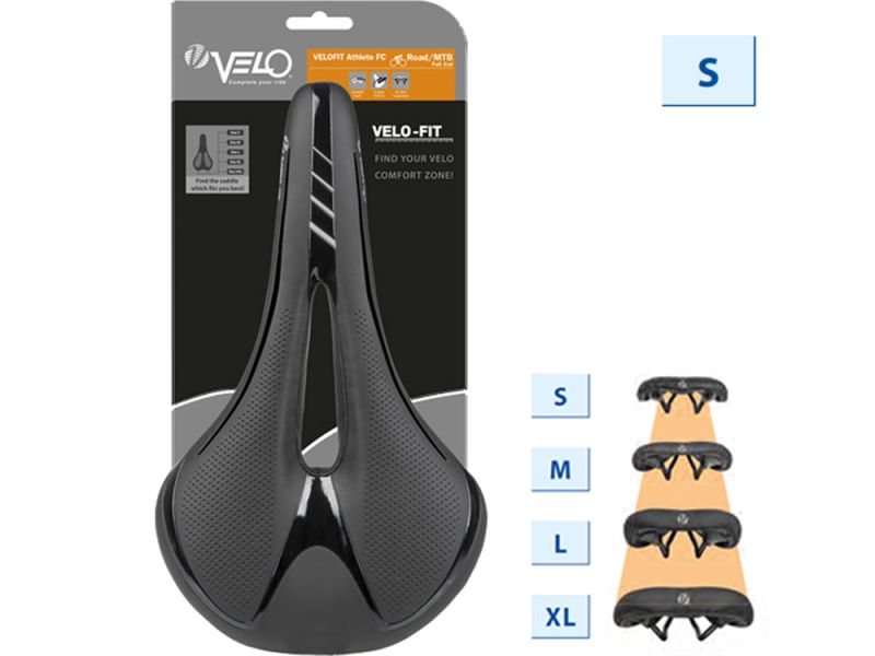 Velo Velo-Fit Athlete FC Fahrradsattel (schwarz) Größe S