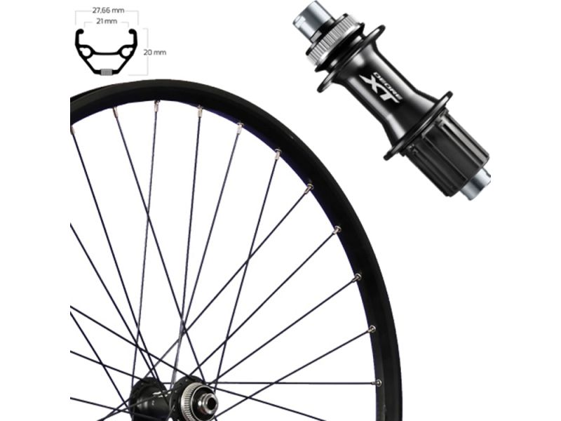 Roland Taurus 21 Disc Centerlock 28" Hinterrad (36 Loch | XT M8010 Nabe | schwarz)