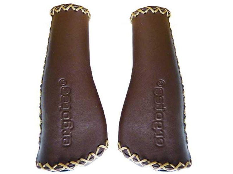 ergotec Kraton Lederbezug für Fahrradgriffe (135/135 | braun)