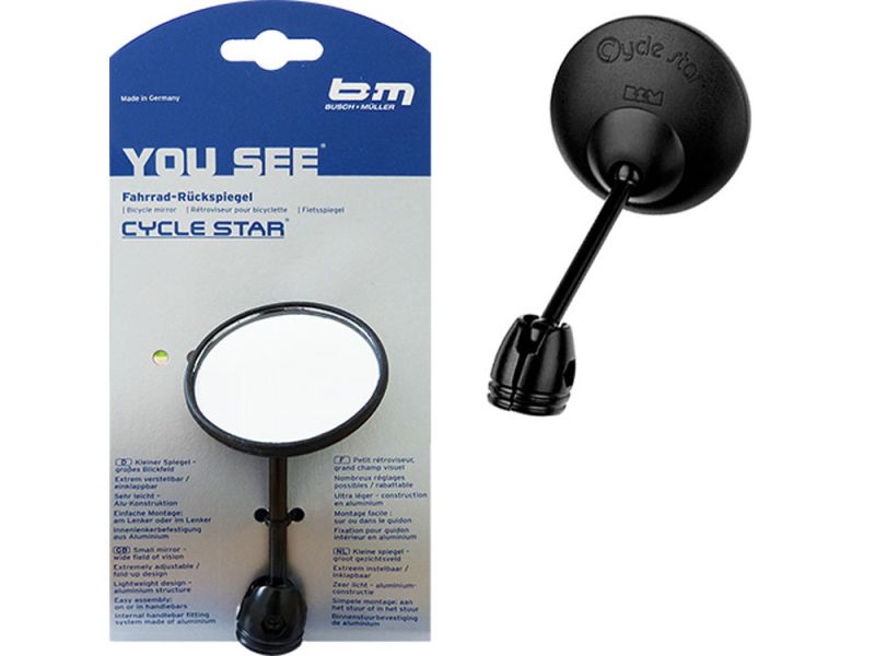 Busch + Müller Fahrradspiegel Cycle-Star (kurze gerade Stange)