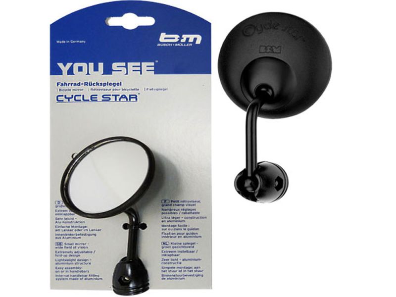 Busch + Müller Fahrradspiegel Cycle-Star-3 (kurze gebogene Stange)
