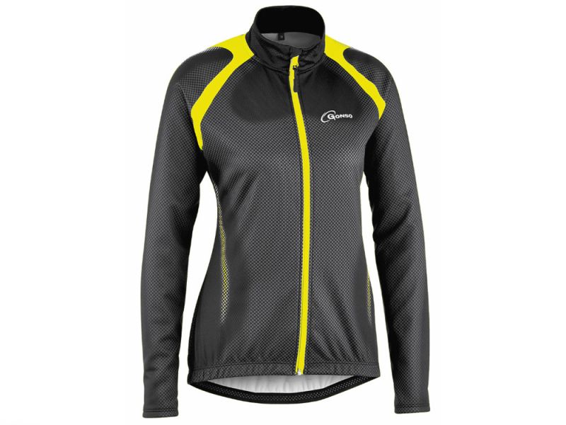 Gonso Levette V2 long sleeve cycling jersey women (black / yellow)