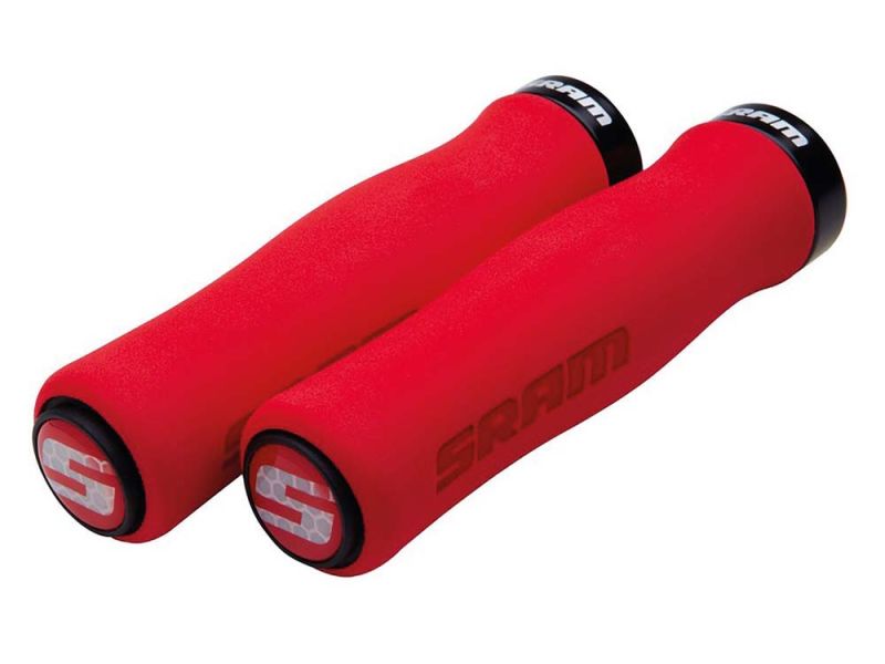 Sram Contour Fahrradgriffe (rot | 129mm | mit Klemme schwarz | inkl. Endstopfen)