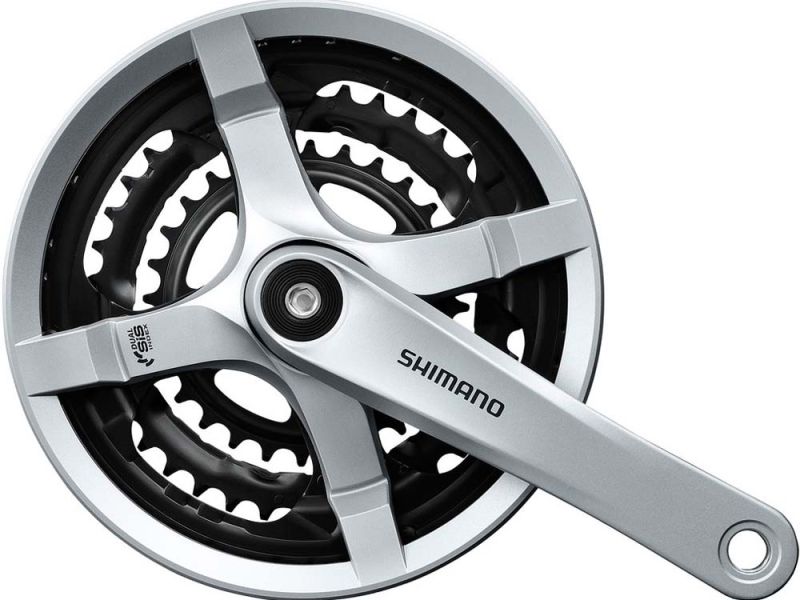 Shimano FC-TY501 Kettenradgarnitur (6/7/8-fach | 28/38/48 Zähne | 170mm | silber | mit KSS)