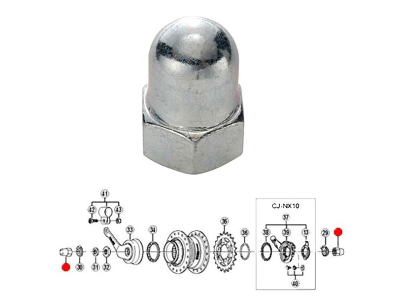 Shimano Rear wheel cap nut for Nexus 7 / Nexus 8