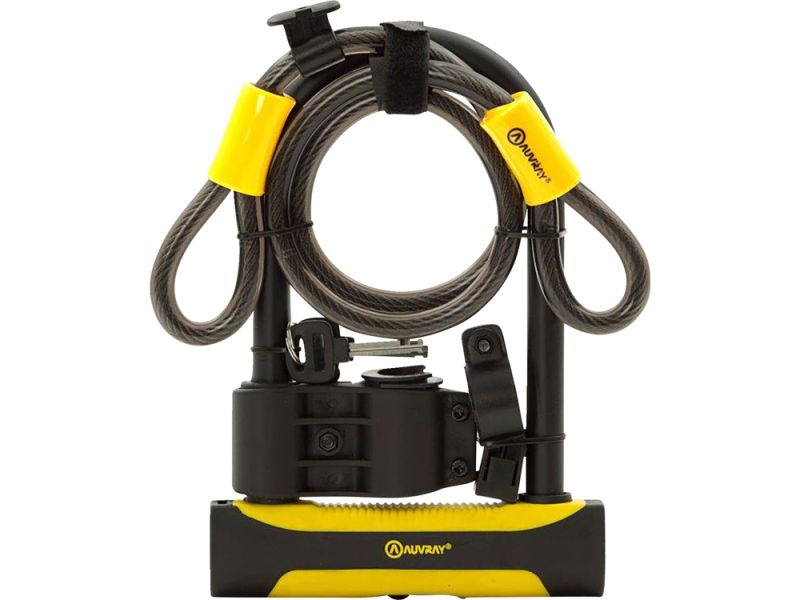 Auvray Bügelschloss + Kabel, U-Roc Bügelschloss (schwarz / gelb)