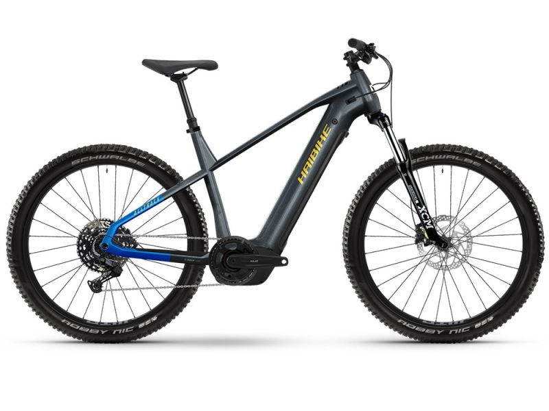 Haibike AllTrack 6.5 MTB E-Bike (27,5" | 600Wh | grau / blau / gelb)-40cm