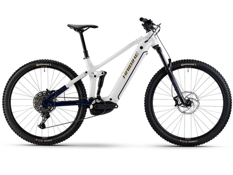 Haibike AllTrail 8 High Fully MTB E-Bike (29" | 600Wh | weiß / blau / gold)-49cm