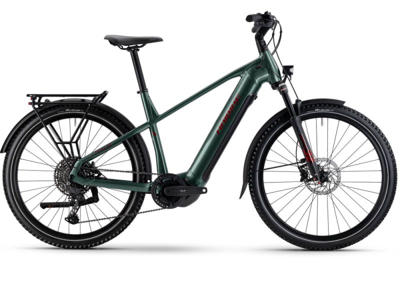 Winora Trekking 5 High | Trekking E-Bike | 27,5" | 720Wh Yamaha PW-S2 | olive / rot