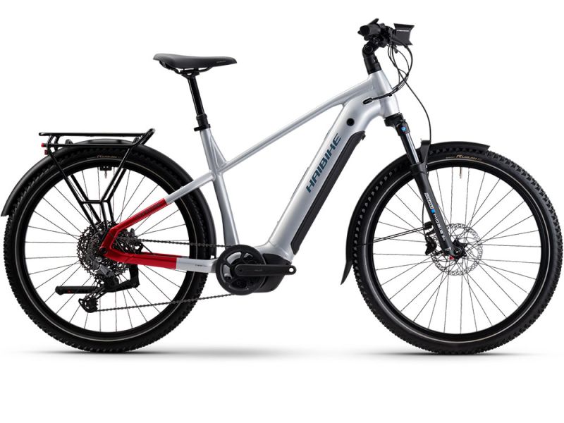Haibike Trekking 7 High E-Bike (27,5" | 800Wh | softgrau / rot / blau)-60cm
