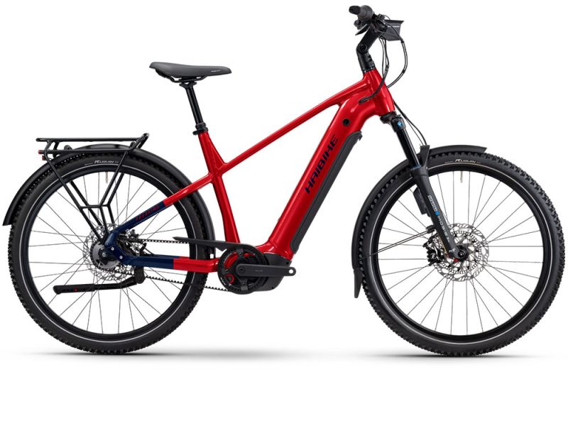 Haibike Trekking 9 ABS High E-Bike (27,5" | 800Wh | dynamitrot / blau)-55cm